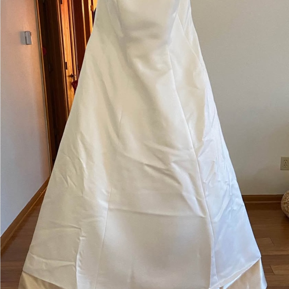 David's Bridal Elegant Ivory and Champagne Wedding Dress